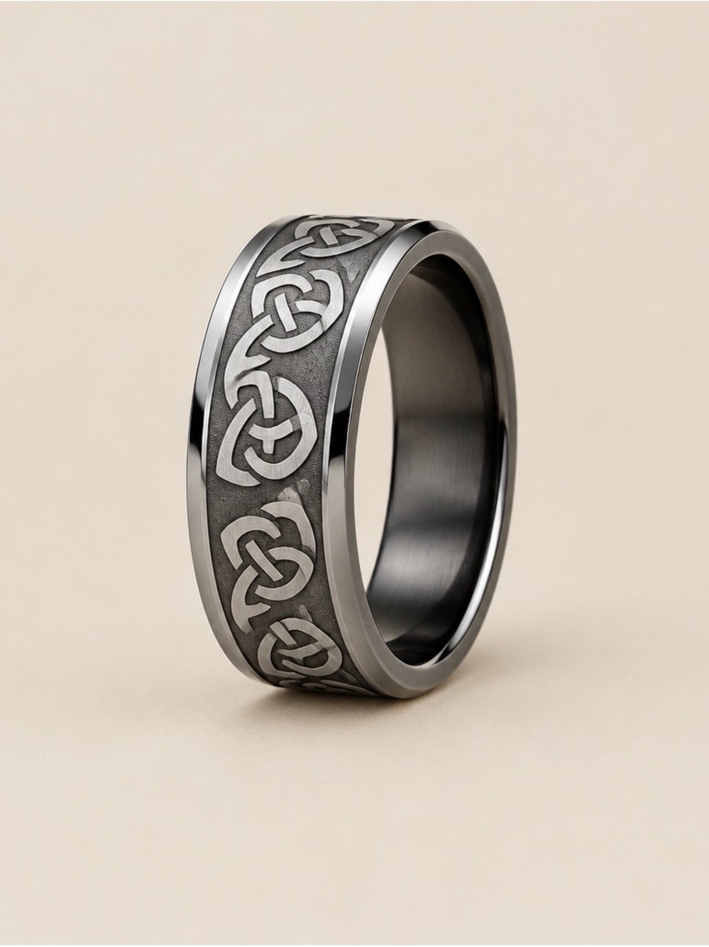 Stainless Steel Celtic Knot Band Ring Size 11.5 New!